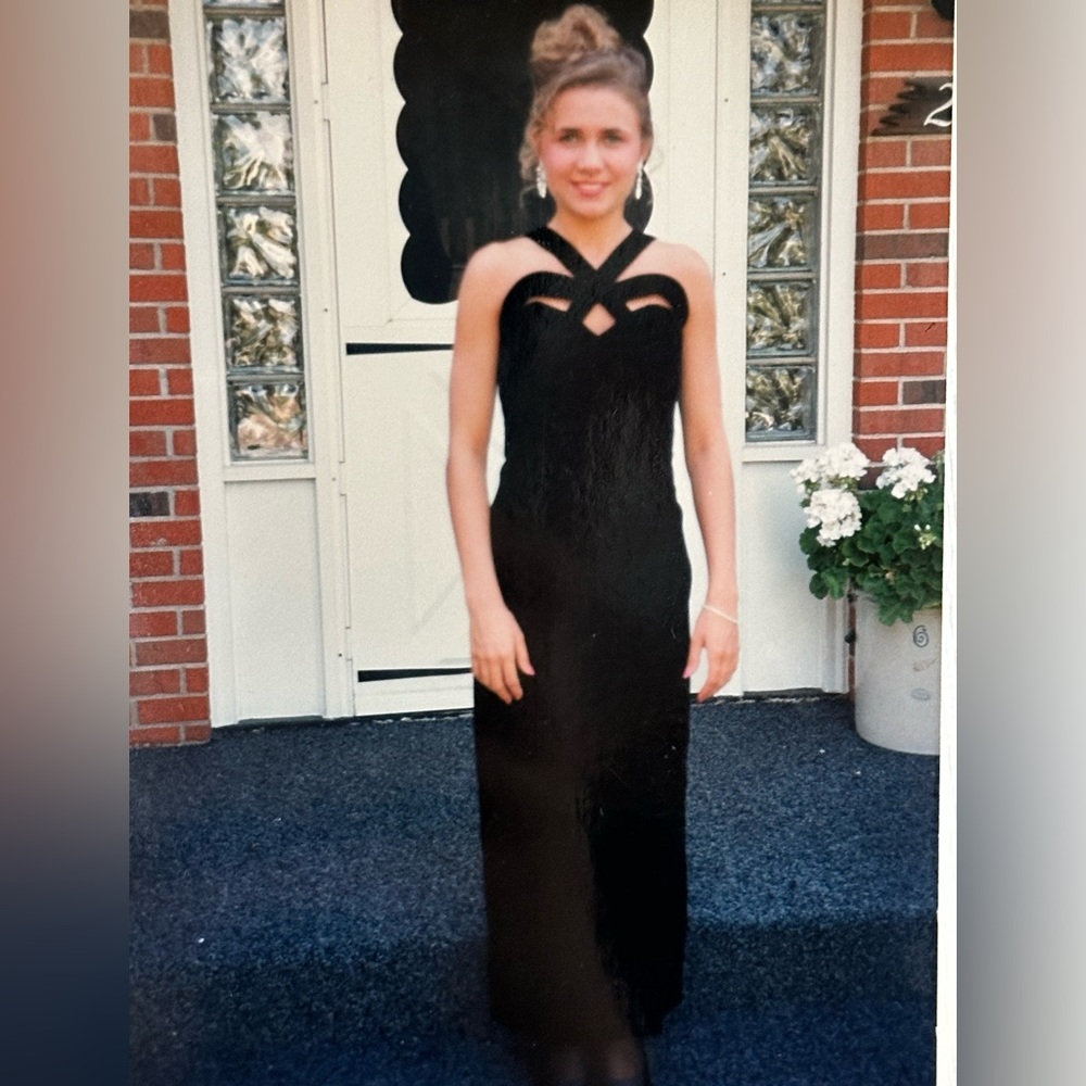 Black velvet dress
